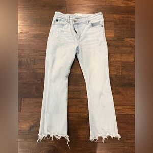Kancan kick flare light wash jeans. Light wash.